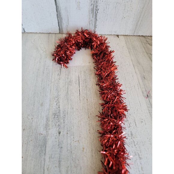 Large red tinsel candy cane Xmas home decor figure hang - Picture 4 of 6